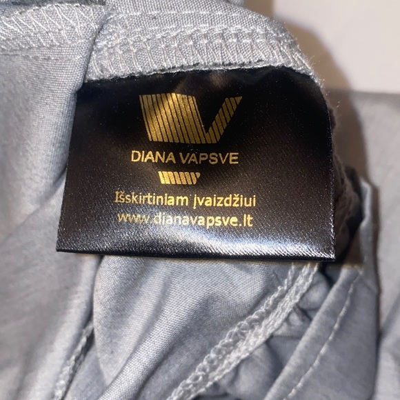 OZ02?Diana Vapsve designer size medium large dress color gray ruffles - Picture 4 of 8